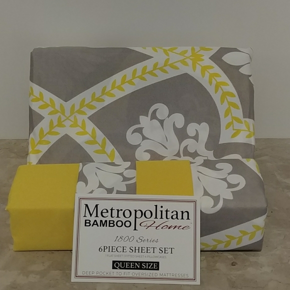 Metropolitan Bamboo Home Other - Metropolitan Bamboo Fleur Print Queen She…